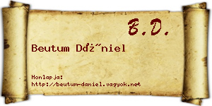 Beutum Dániel névjegykártya